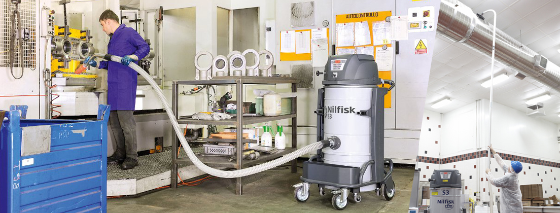 Промышленные пылесосы Nilfisk S2-S3 в для уборки стен, труб, оборудования, электрических щитов и т.д.